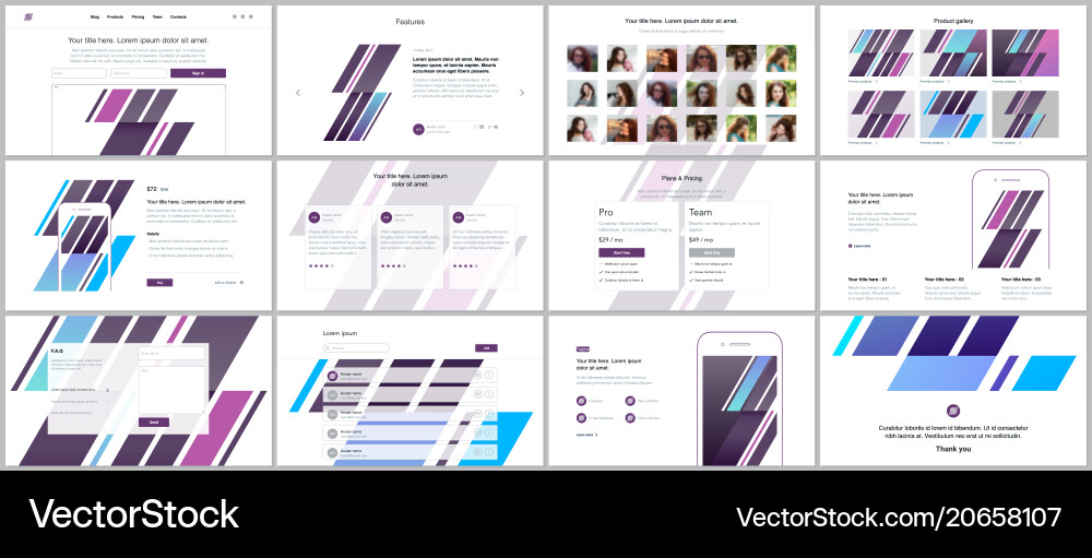 Set of templates for website design Vector Image