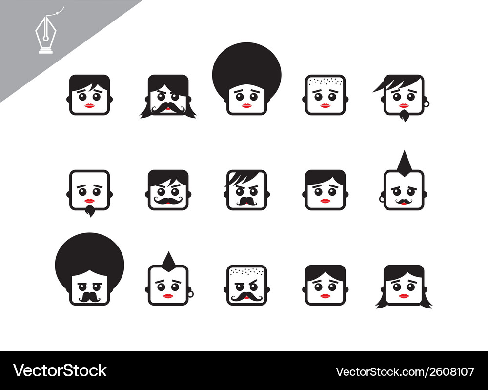Smiling Face Character Vector Image