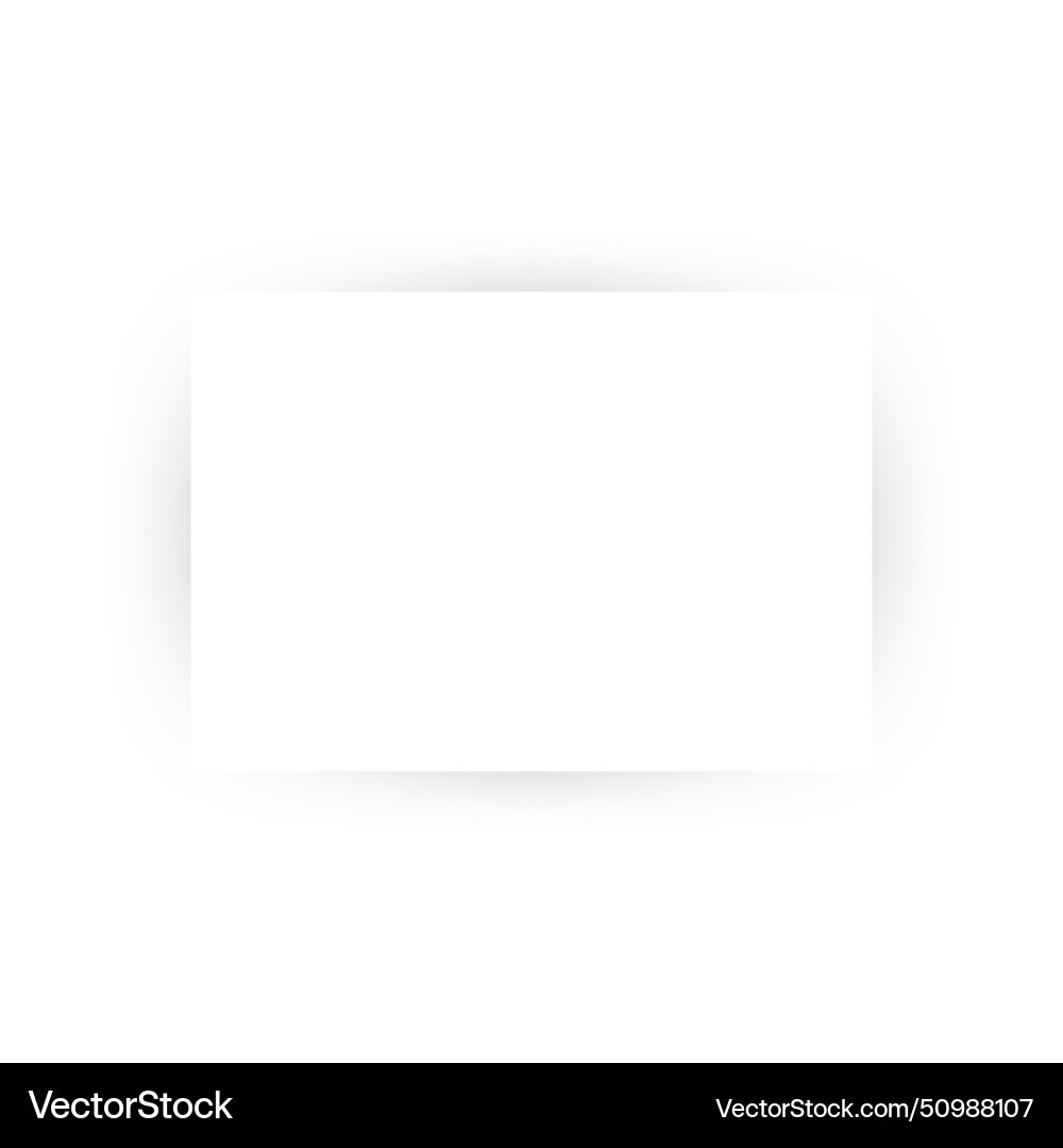 Square rectangular shape with shadow mockup vector image