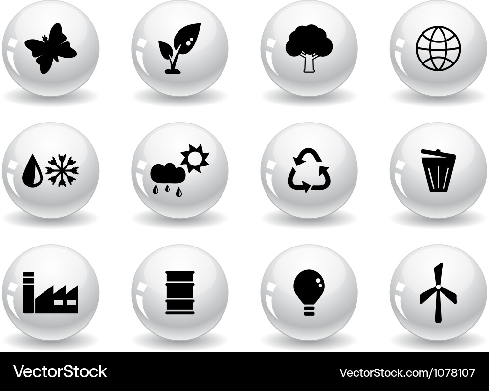 Web buttons environment icons vector image