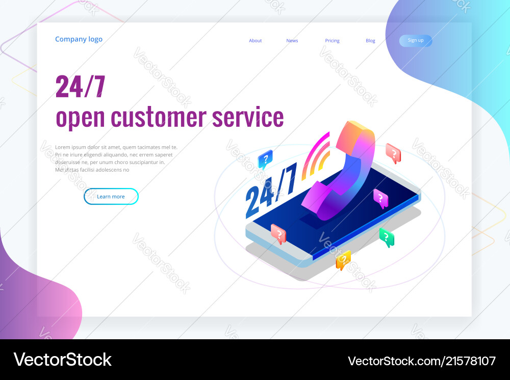 Web page design templates for call center support Web page design templates for call center support vector image