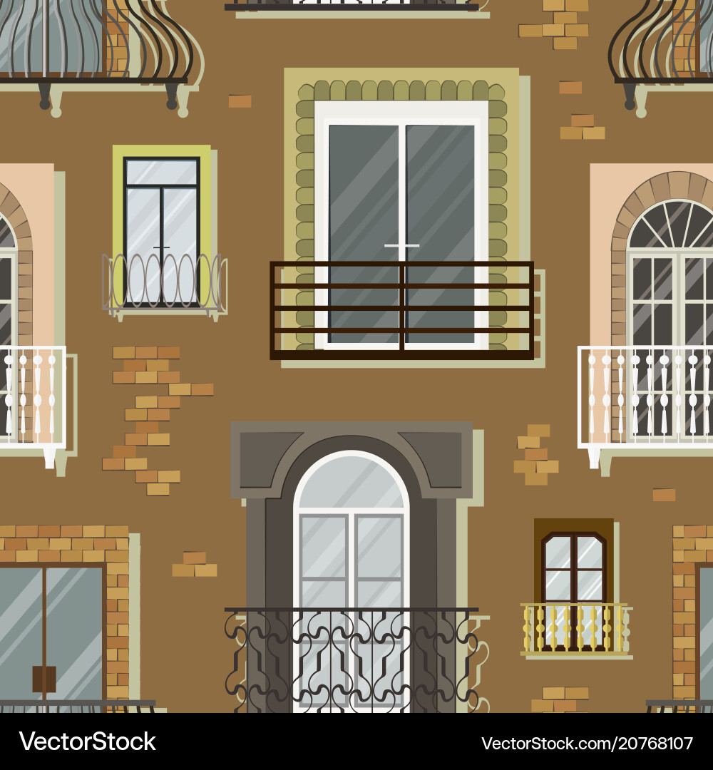 Window forms icons set balcony pattern Window forms icons set balcony pattern vector image