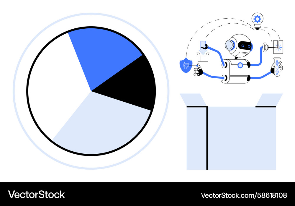 Artificial intelligence robot analyzing data Artificial intelligence robot analyzing data Vector Image