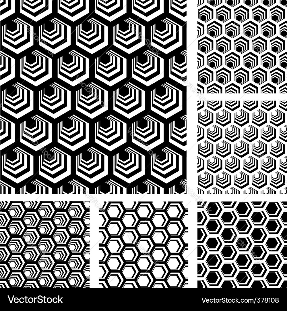 Hexagonal Pattern Set vector image