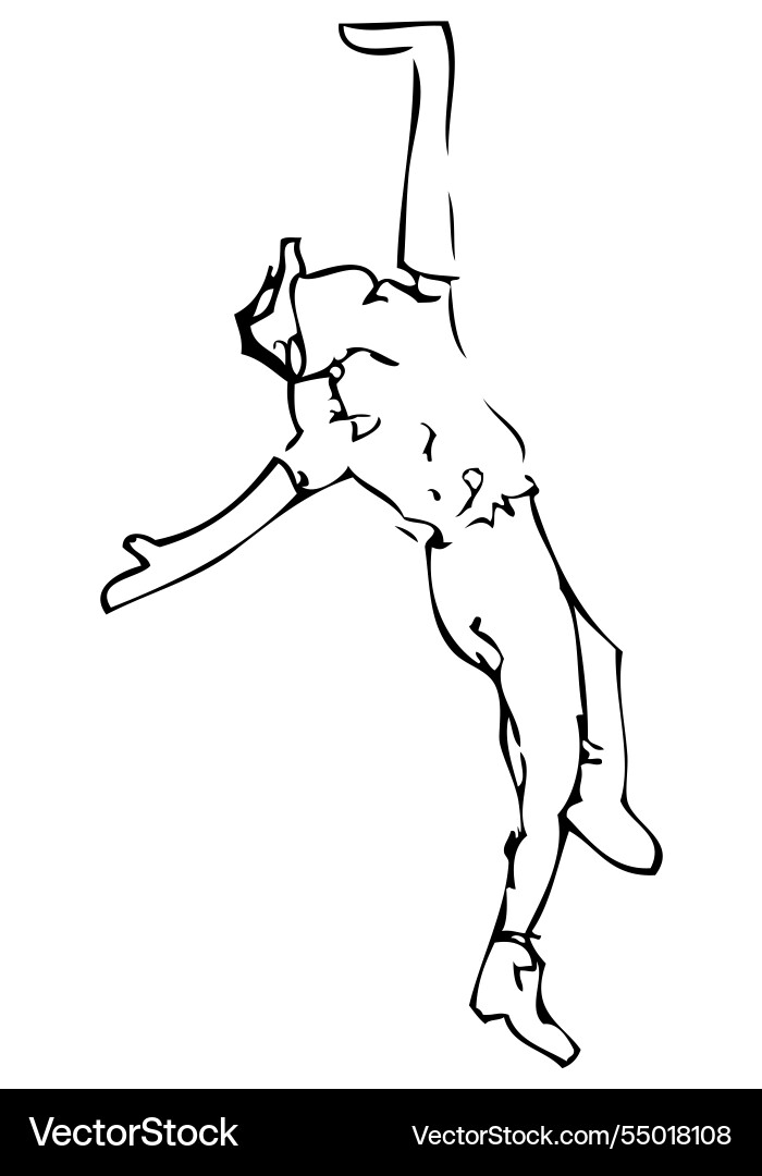 Man modern dancer simple sketch vector image