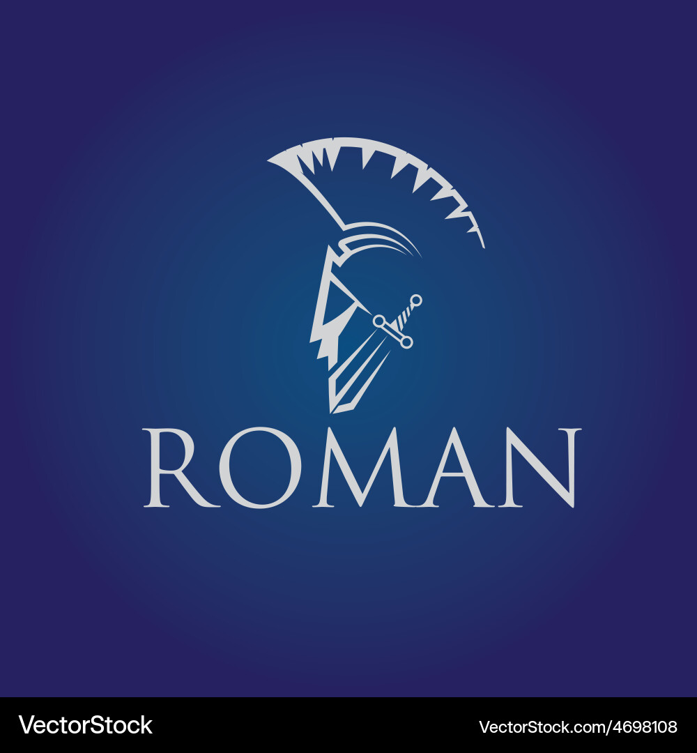 Roman Warrior Helmet Emblem Vector Image