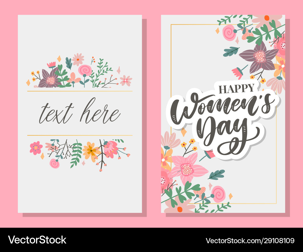 8 march happy womans day congratulation card 8 march happy womans day congratulation card vector image