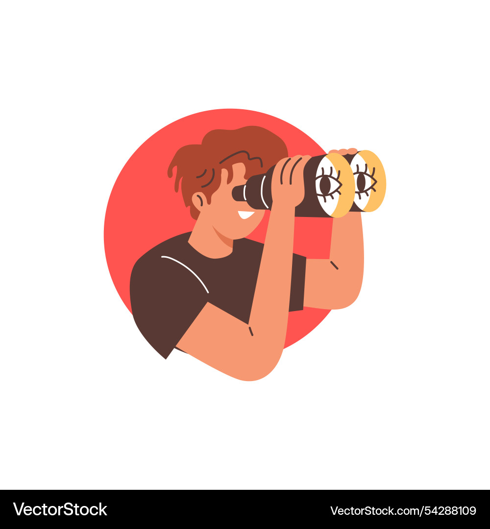 A man looking through A man looking through vector image