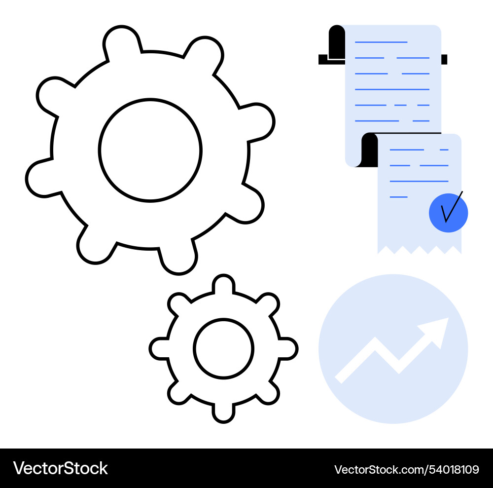 Business automation and workflow progress Business automation and workflow progress vector image