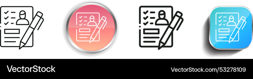 Cv icon thin linear regular and button style Cv icon thin linear regular and button style Vector Image