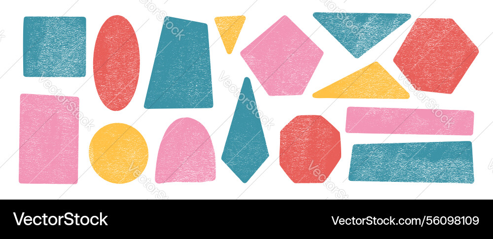Pastel textured geometric shape set text boxes Pastel textured geometric shape set text boxes vector image