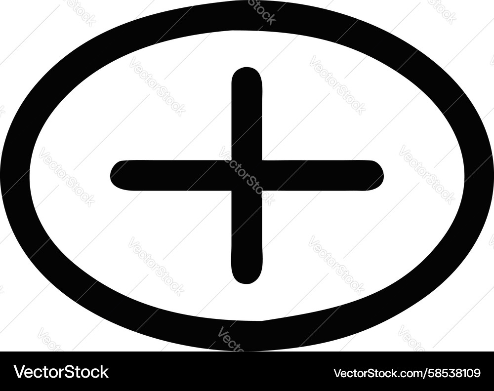 Plus Sign in Oval - Add Button Vector Image