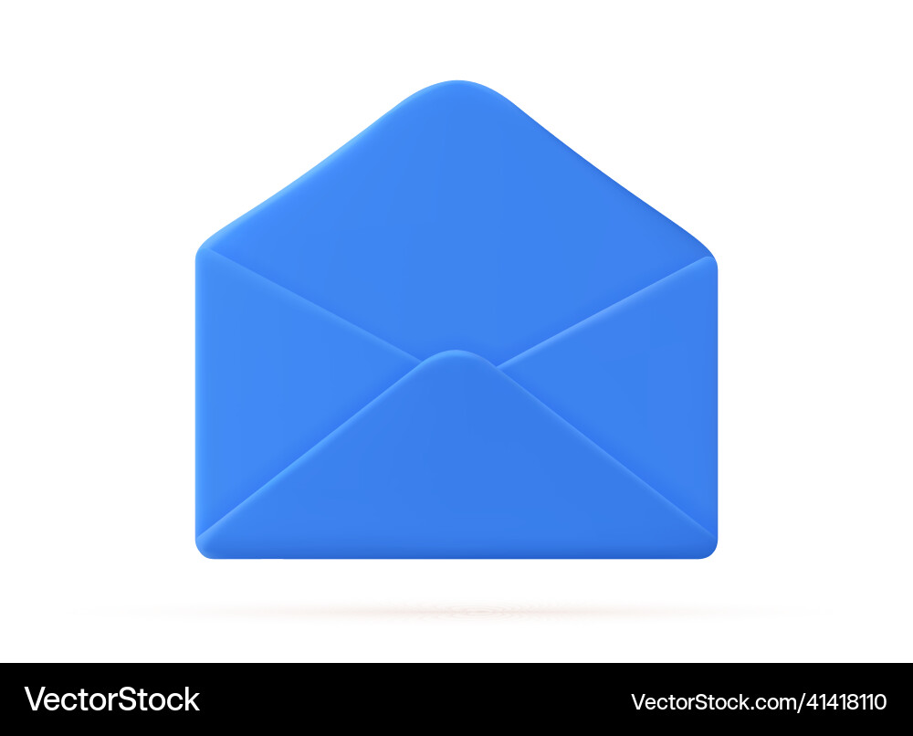 3d open mail envelope icon 3d open mail envelope icon vector image