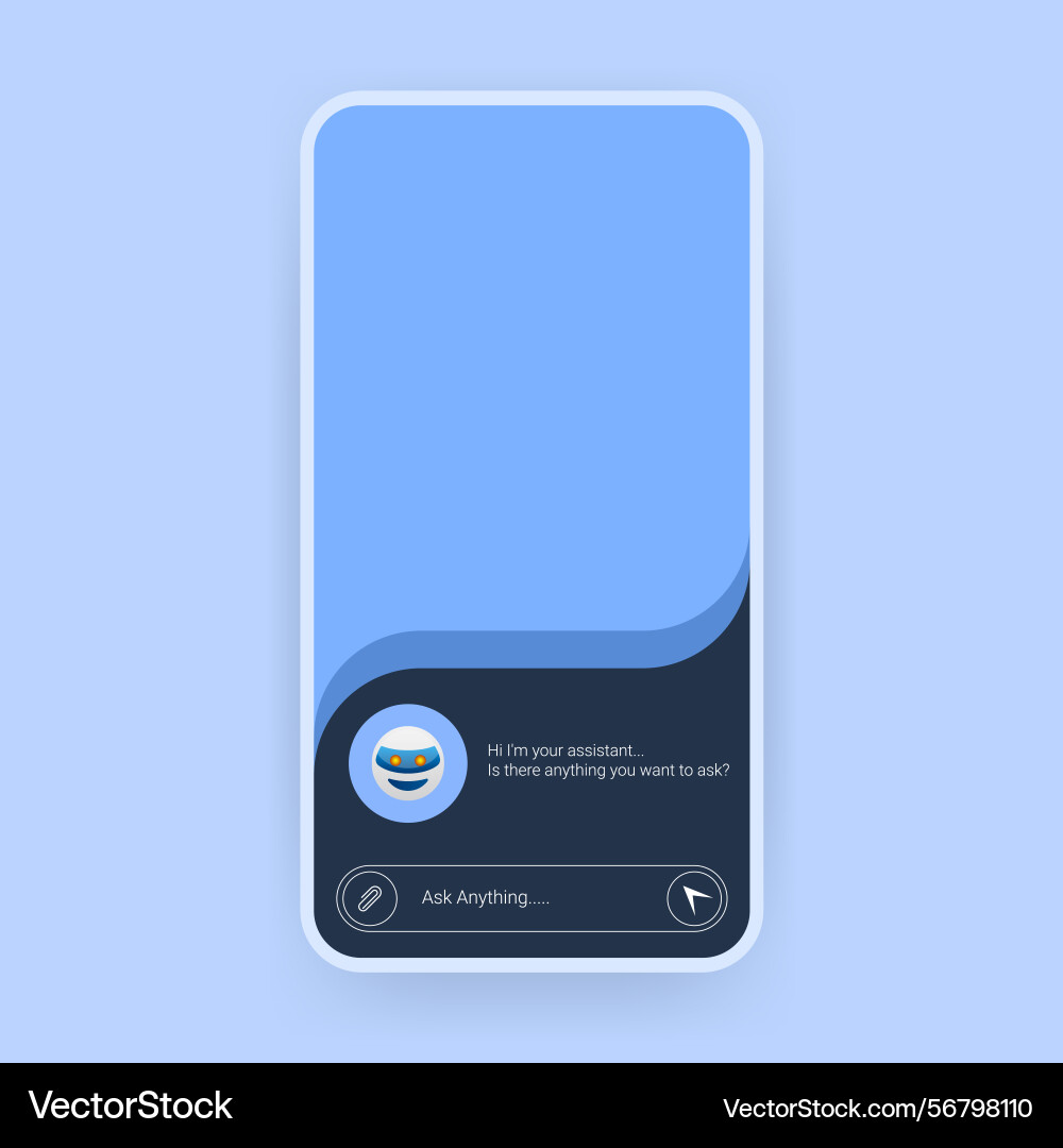 Ai chat assistant app user interface vector image