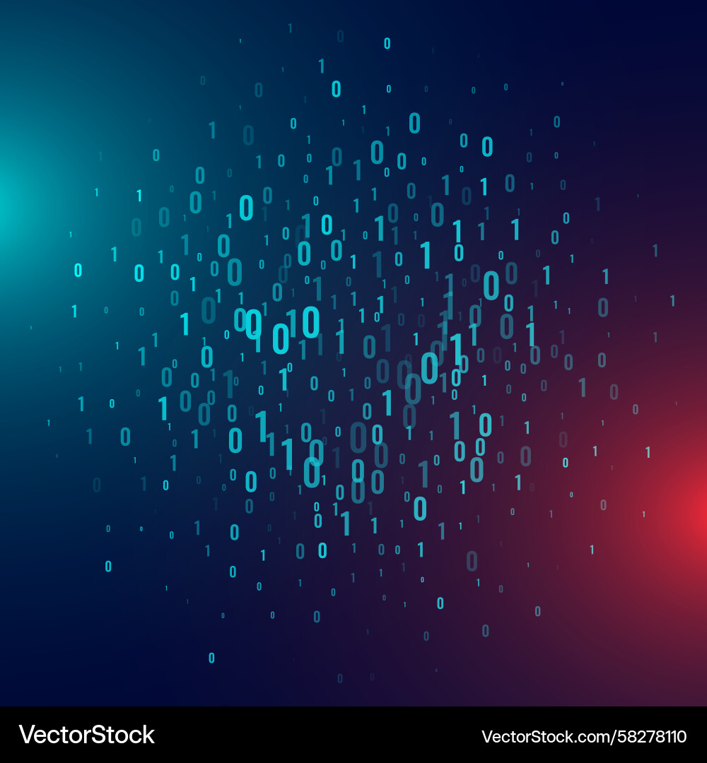 Binary Code Data Stream Background Vector Image