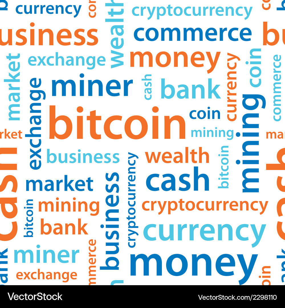 Bitcoin Text Pattern Vector Image