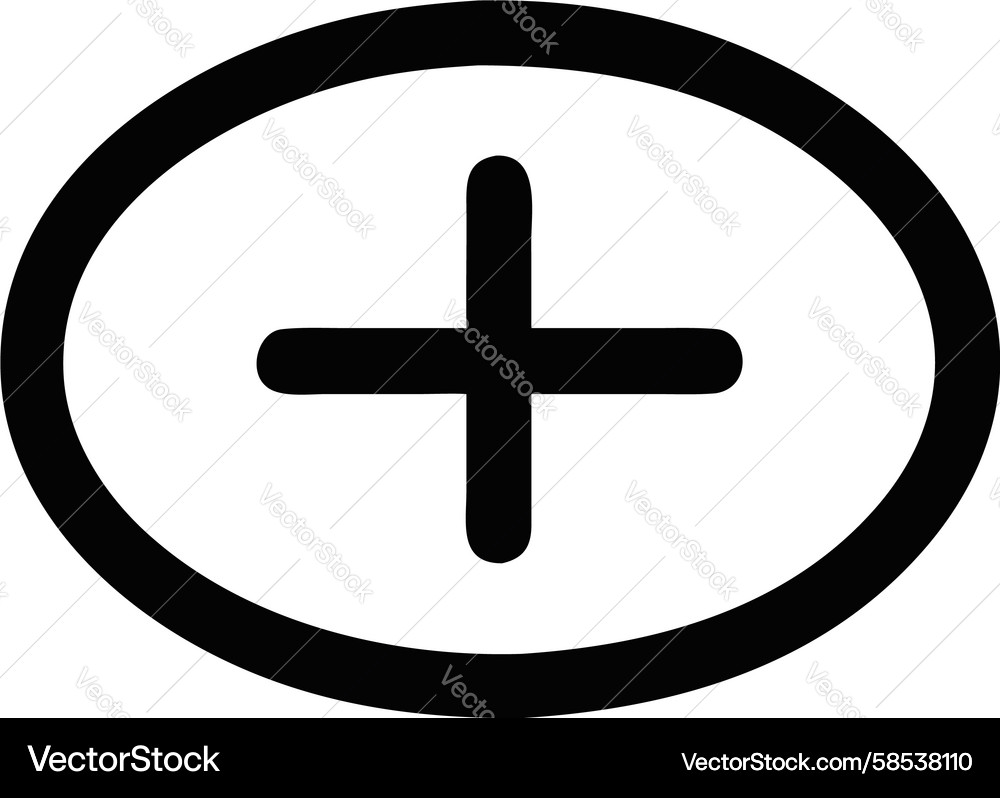 Bold Plus Sign Icon - Add Function Vector Image
