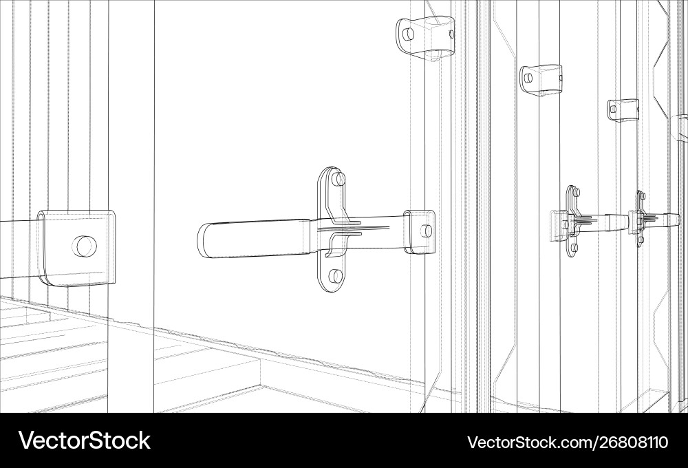 Cargo container wire-frame style Vector Image