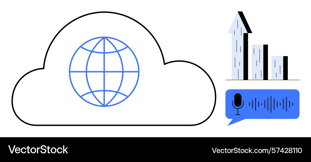 Cloud computing with global networking data Cloud computing with global networking data vector image
