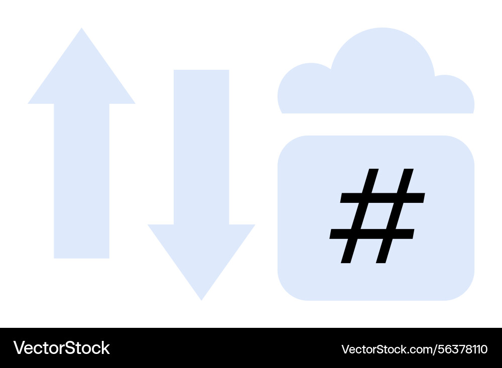 Cloud data transfer with symbol representation Cloud data transfer with symbol representation vector image