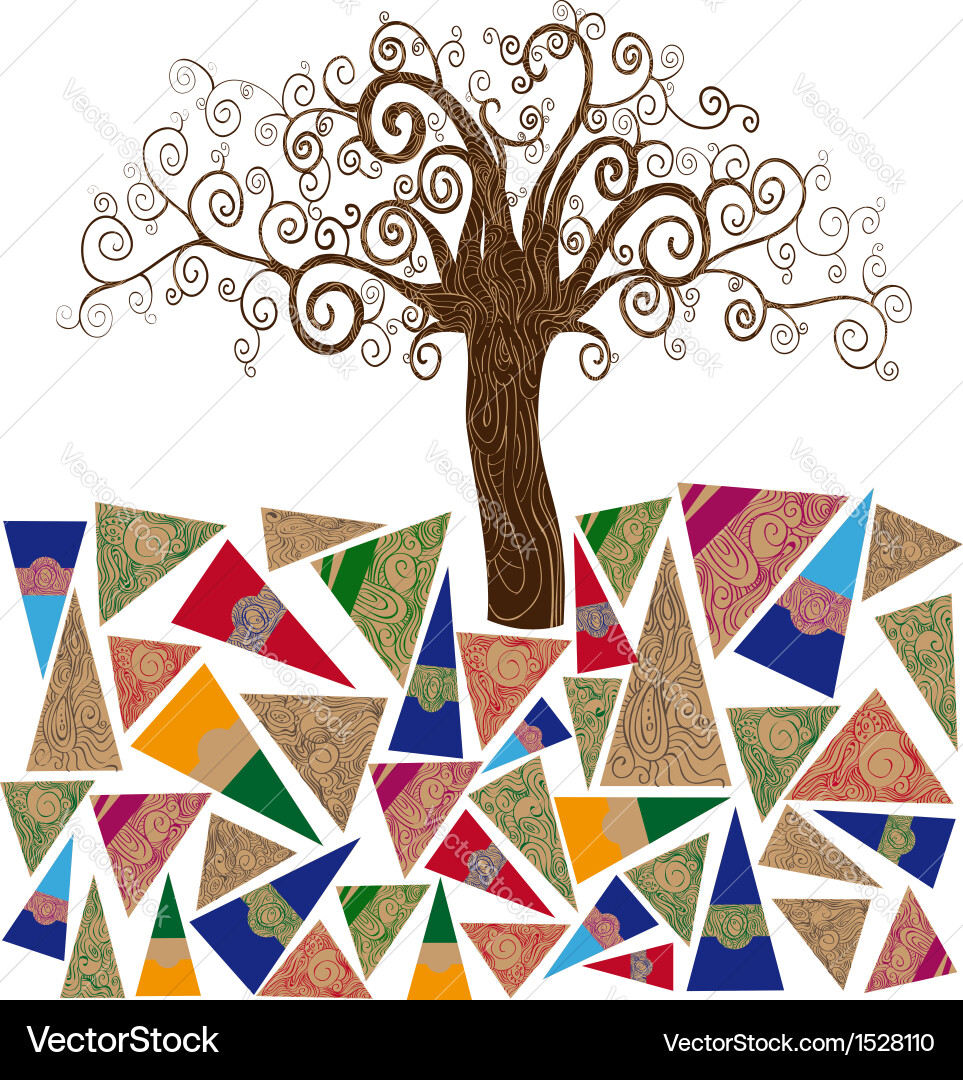 Fractured Tree Pattern Vector Image