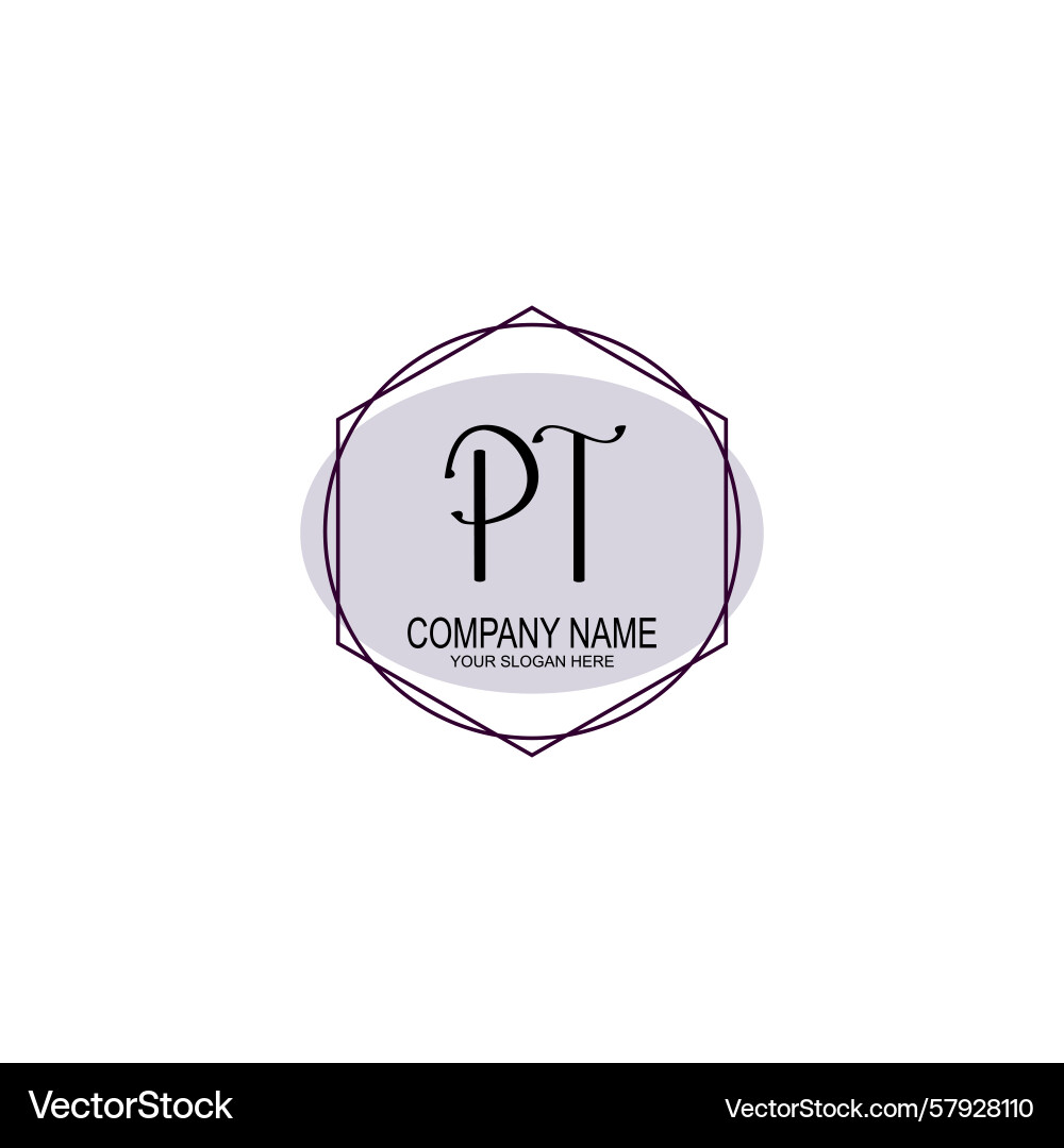Handwriting logo concepts with initial pt Handwriting logo concepts with initial pt Vector Image