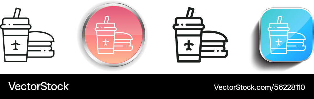 Meal icon thin linear regular and button style vector image
