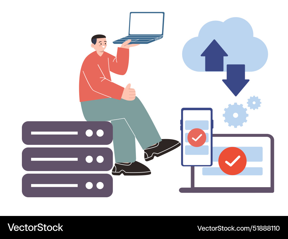 Saas software as a service engineer sysadmin sync Saas software as a service engineer sysadmin sync vector image