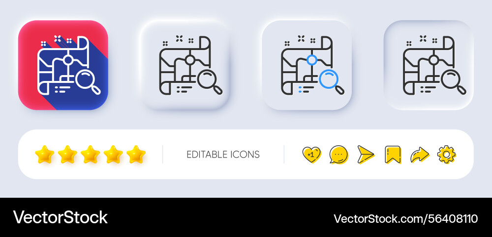 Search map line icon find location address sign Search map line icon find location address sign vector image