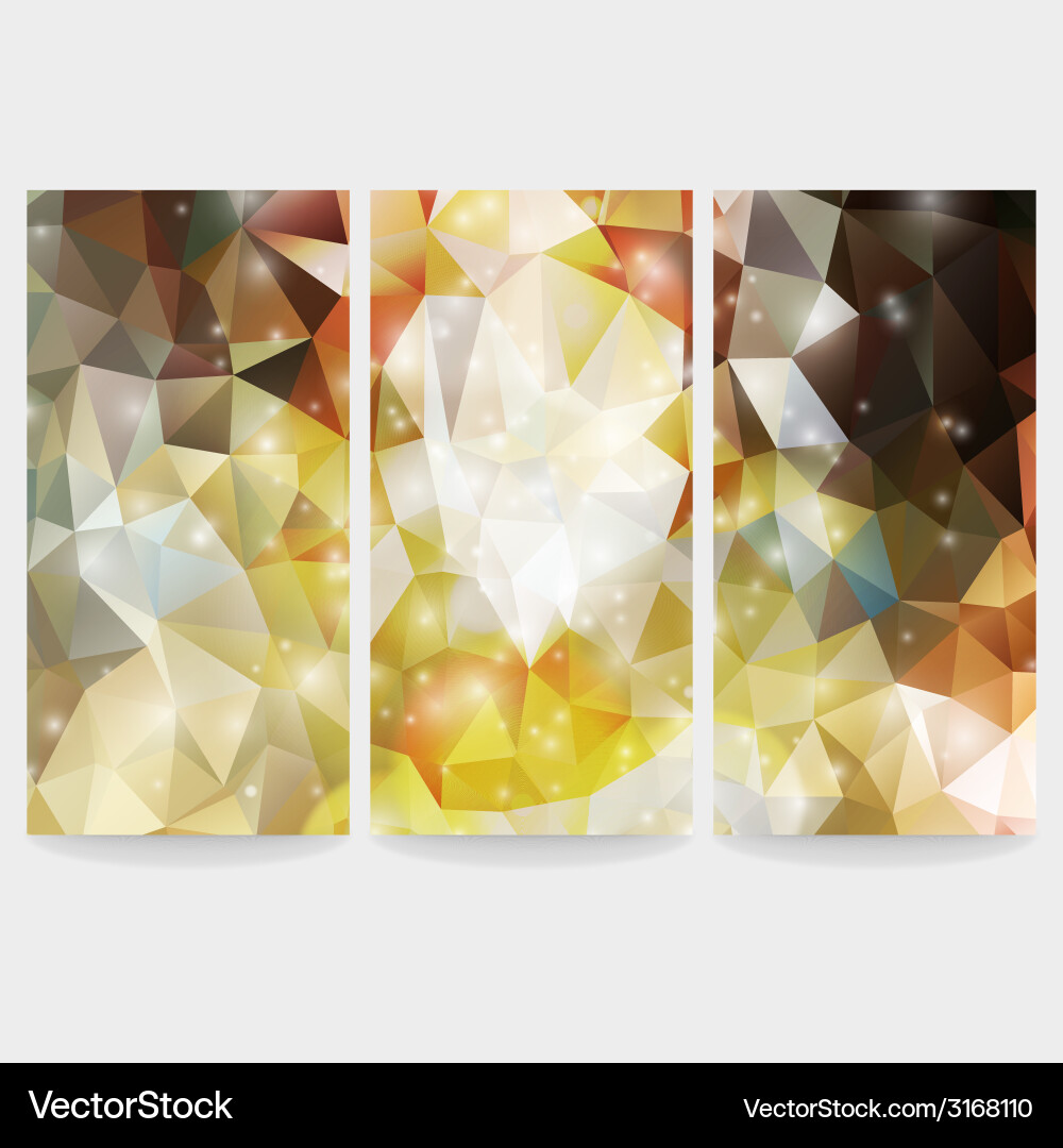 Set of colored abstract backgrounds triangle Vector Image