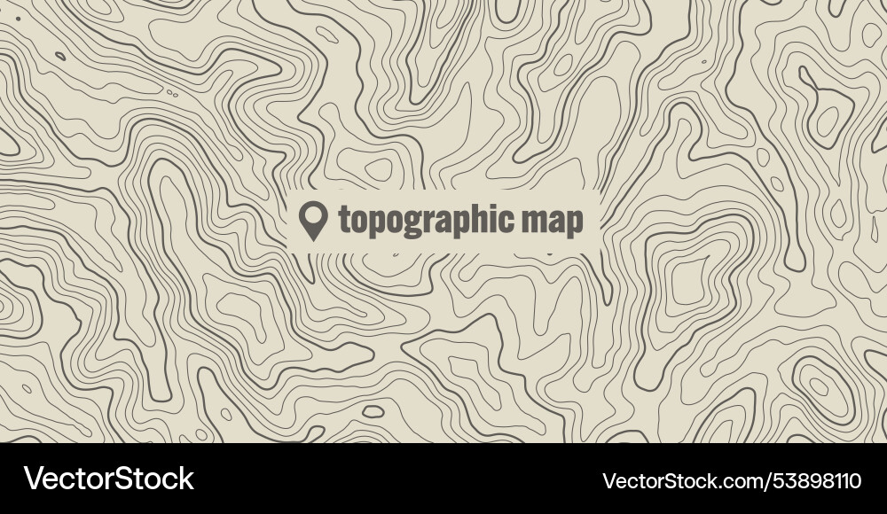 Topographic map with contour lines geographic Topographic map with contour lines geographic vector image