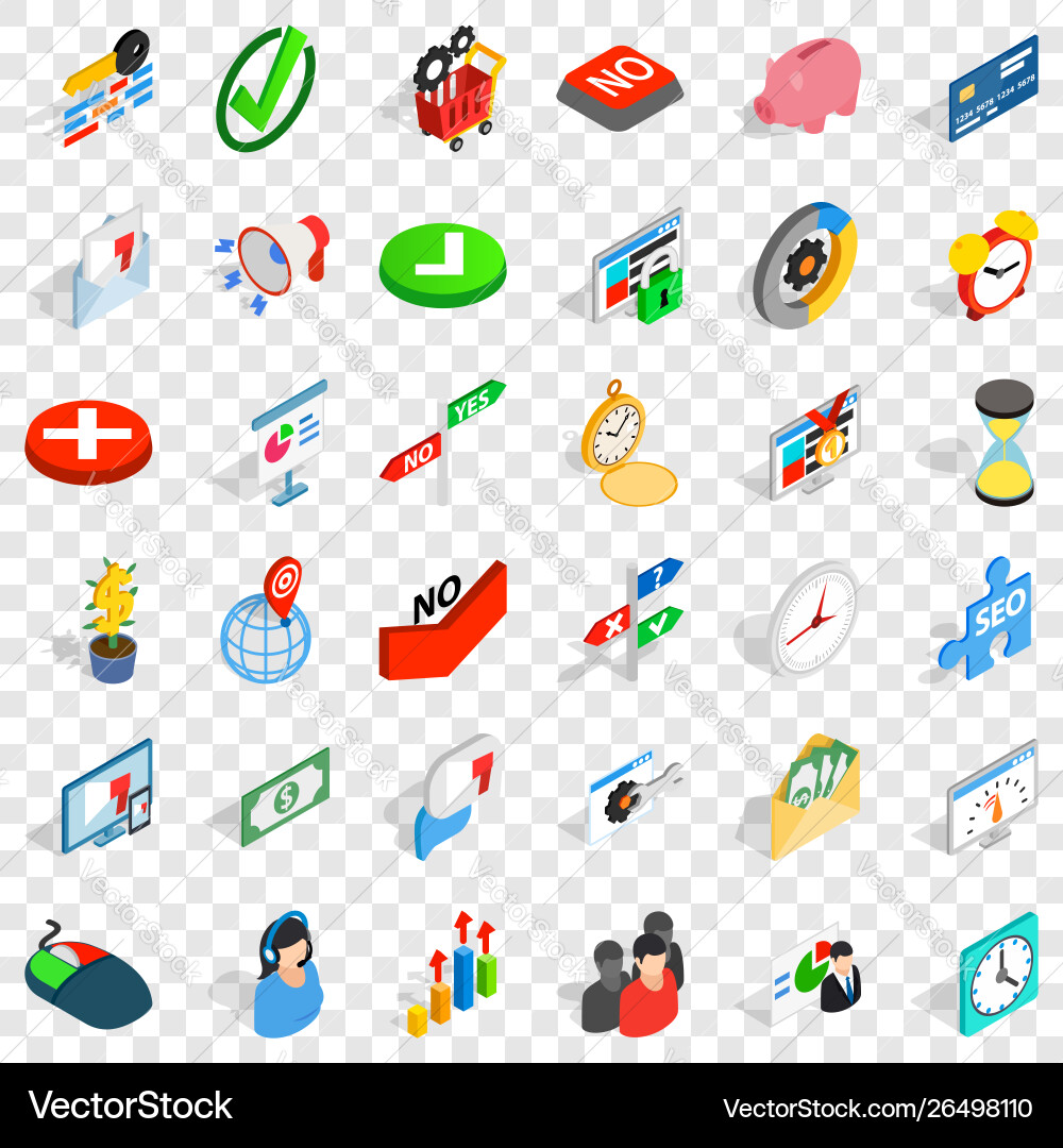 Usage icons set isometric style Vector Image