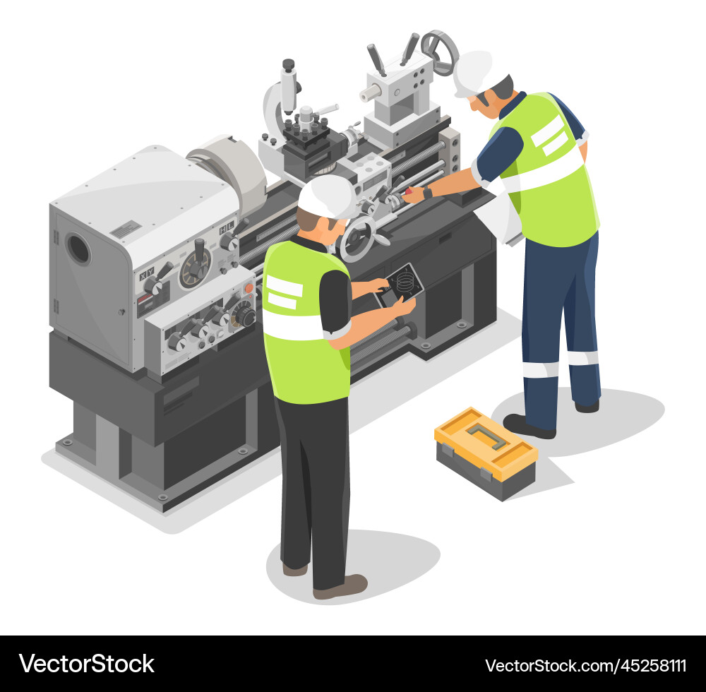 Ainspector engineering and technicians checking Ainspector engineering and technicians checking Vector Image