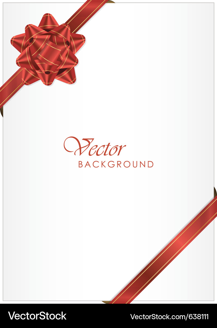 Background with red bow Vector Image