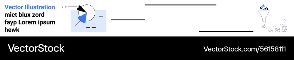 Data funnel process connecting pie chart analysis Data funnel process connecting pie chart analysis vector image