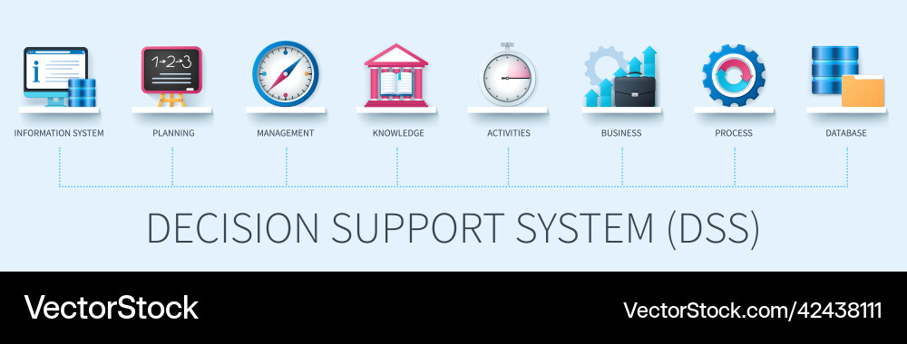 Decision Support System Icons vector image