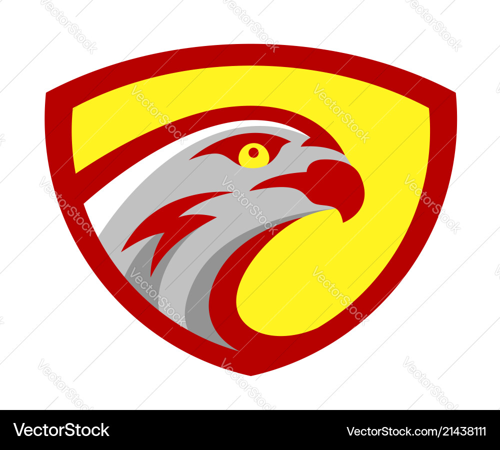 Falcon or hawk head sport logo mascot design vector image