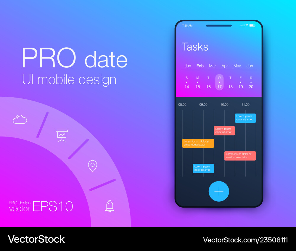 Mobile Analytics App UI vector image