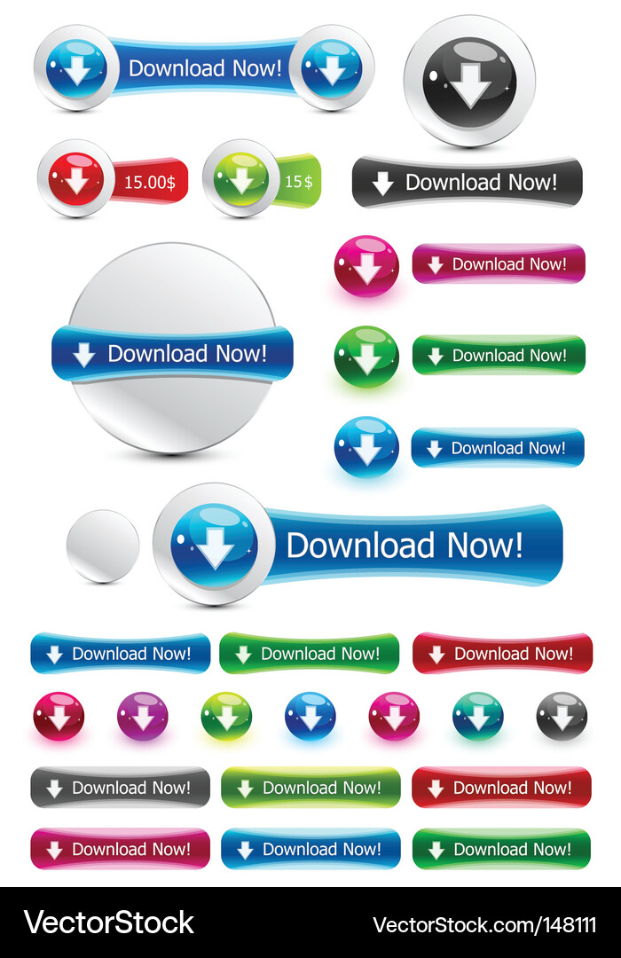 Modern Website Buttons Collection Vector Image