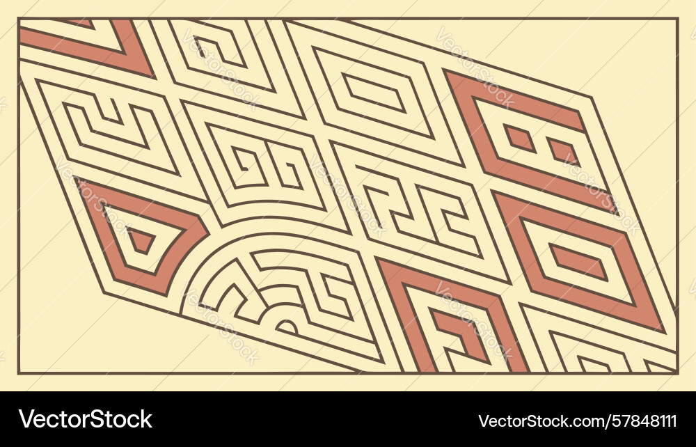 Repeating geometric square border pattern design vector image