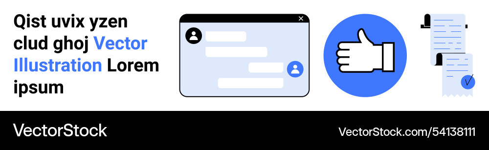 User messaging interface with thumbs up icon User messaging interface with thumbs up icon vector image