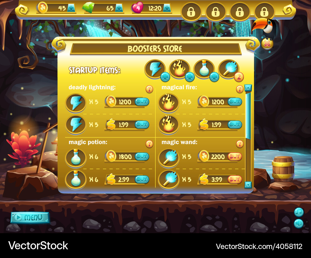 Example of store sales boosters for computer games Vector Image
