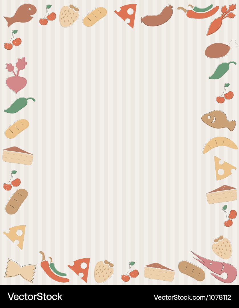 Food Pattern Frame Vector Image