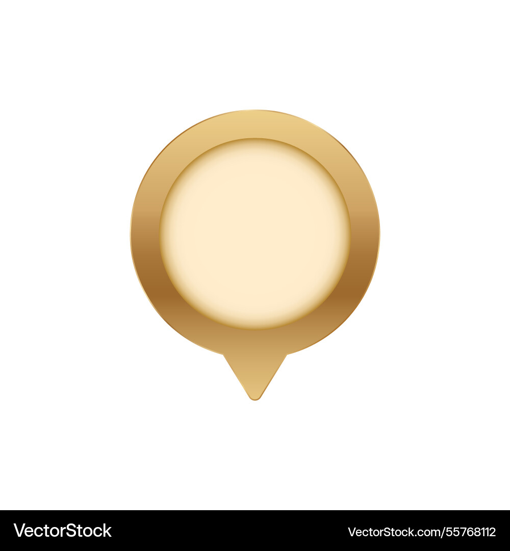 Golden map pin icon with circular design Vector Image