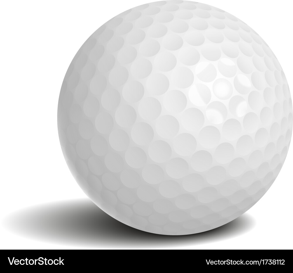 Golf Ball on White Background Vector Image