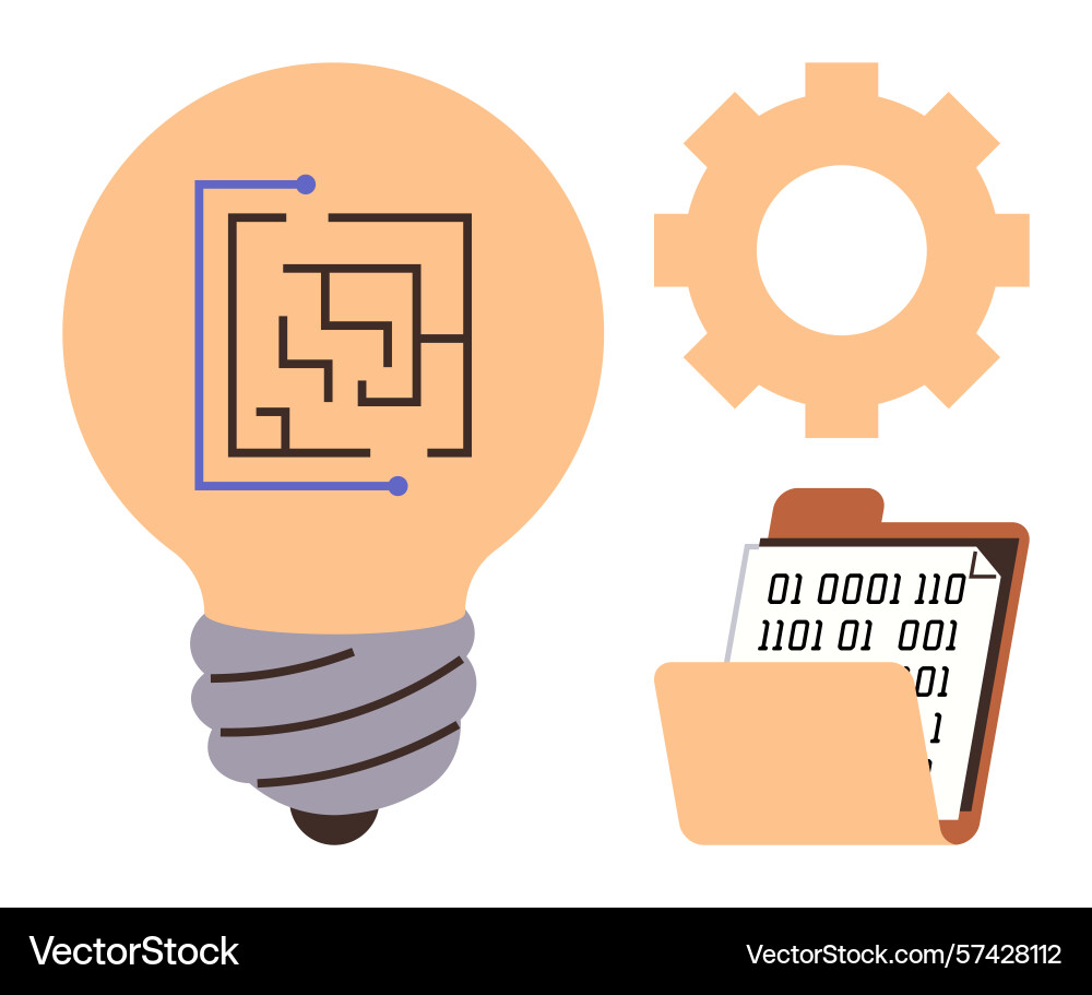 Innovative ideas in technology with binary code Innovative ideas in technology with binary code vector image
