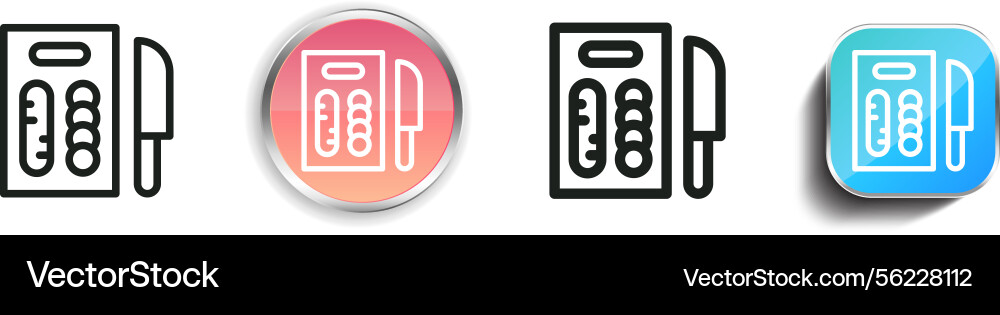 Meal icon thin linear regular and button style vector image