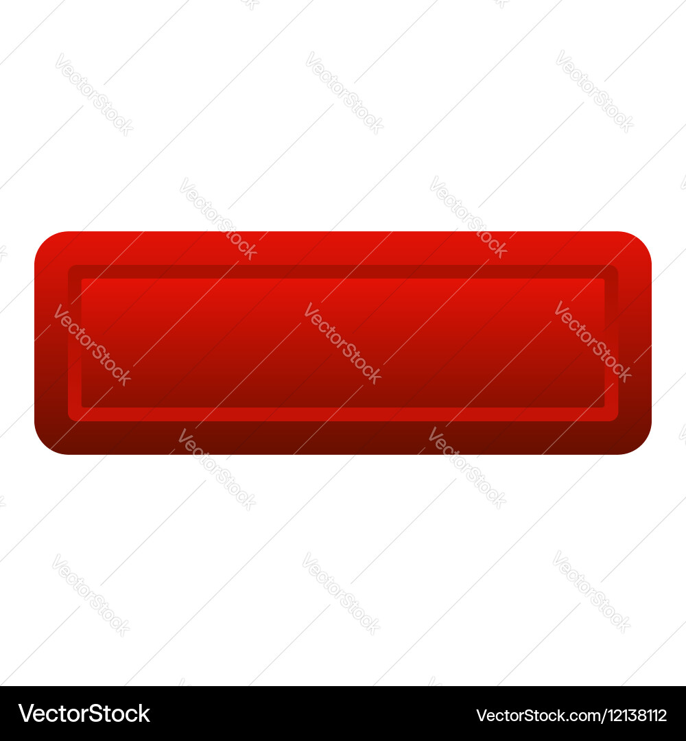 Red Flat Button Icon Vector Image