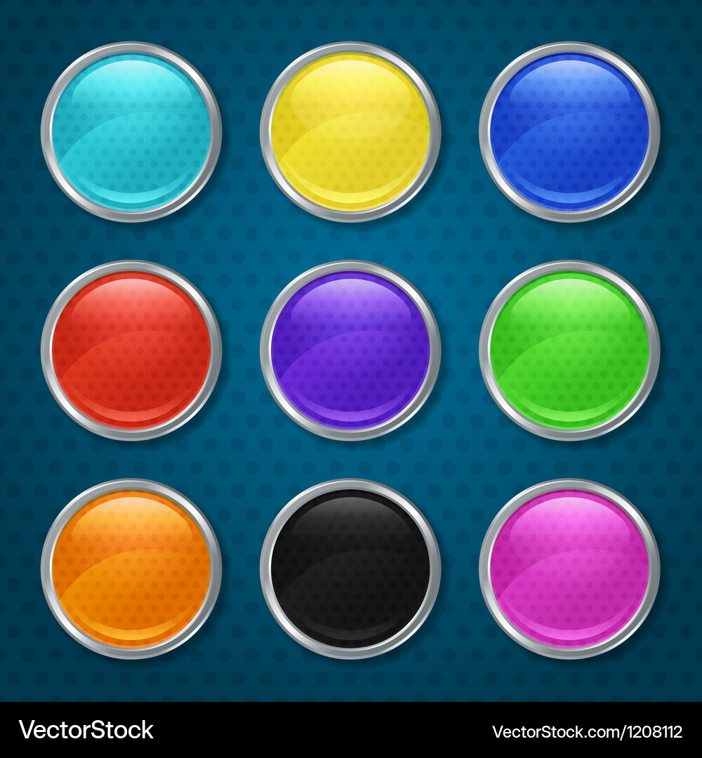 Round patterned icons for the app Vector Image