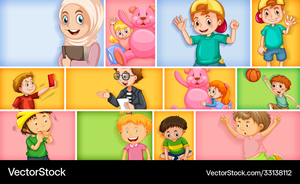 Set different kid characters Vector Image